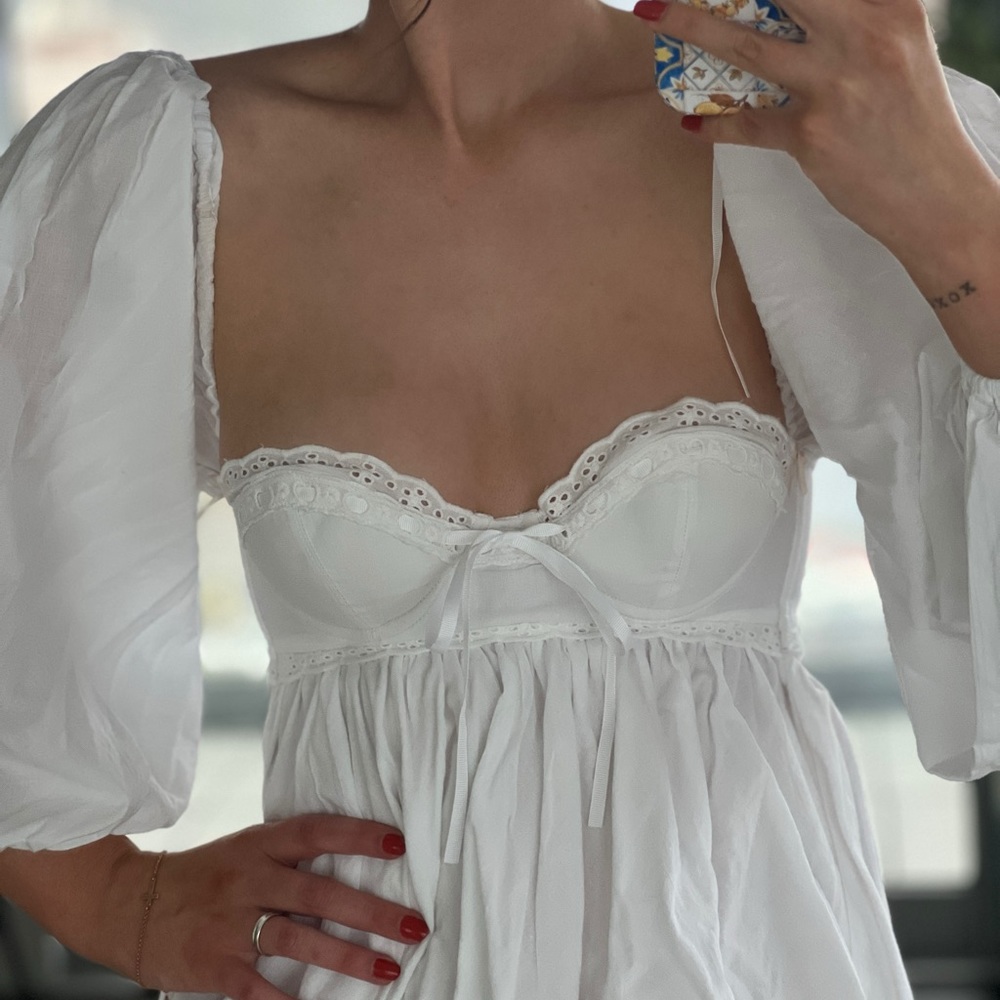 LIMITED EDITION BabyDoll dress with underwire cups, Corset Top with Puff Sleeves - Picture 4 of 9